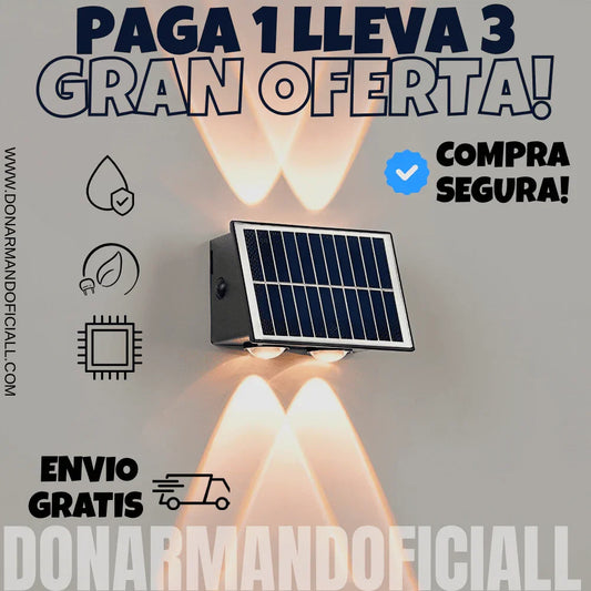 Lámpara solar moderna con luces LED cuatro direcciones, oferta paga 1 lleva 3, envío gratis, compra segura