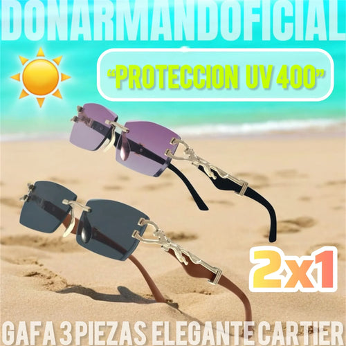 Gafas de sol Cartier elegantes con protección UV 400 en promoción 2x1, en la playa